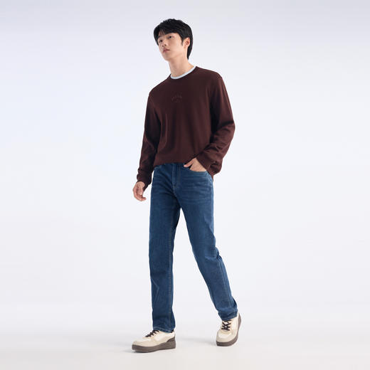 九牧王 轻量卫衣春季咖啡圆领标准版卫衣JT5E10110 商品图1