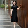 西子/重磅醋酸拼接定位睫毛蕾丝盘扣收腰立体裁剪连衣裙/CQTJ137 商品缩略图3