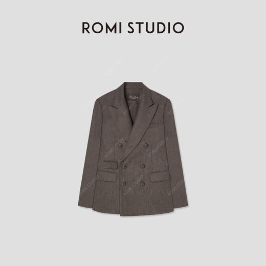 ROMI STUDIO“老钱腔调”100%羊毛半精纺色纺双排扣西装 RWCSWY1727 商品图1