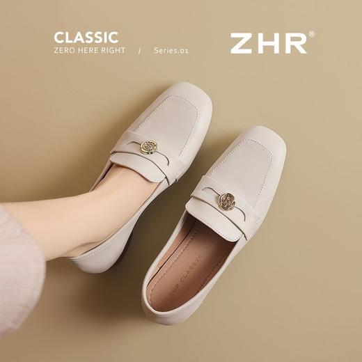ZHR则则圆头单鞋2025秋新款法式复古脚蹬乐福鞋软底防滑百搭单鞋 商品图5