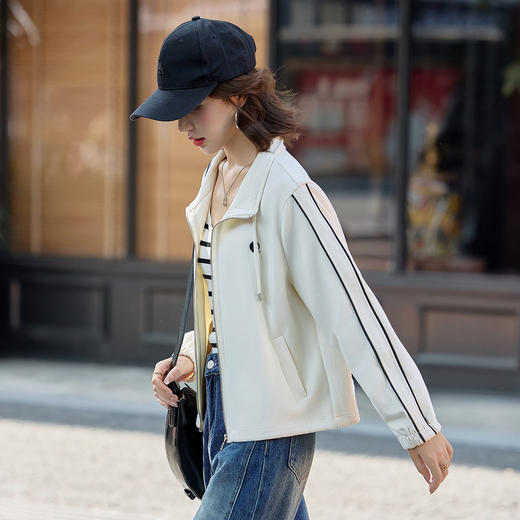 WZNHMM26572025秋季女装新款宽松休闲外套女立领拉链长袖百搭上衣 商品图3