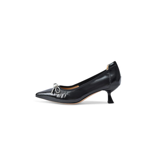 经典鲨2025秋专柜新品牛皮革优雅尖头甜美蝴蝶结高跟鞋单鞋女KC00-537011 商品图4