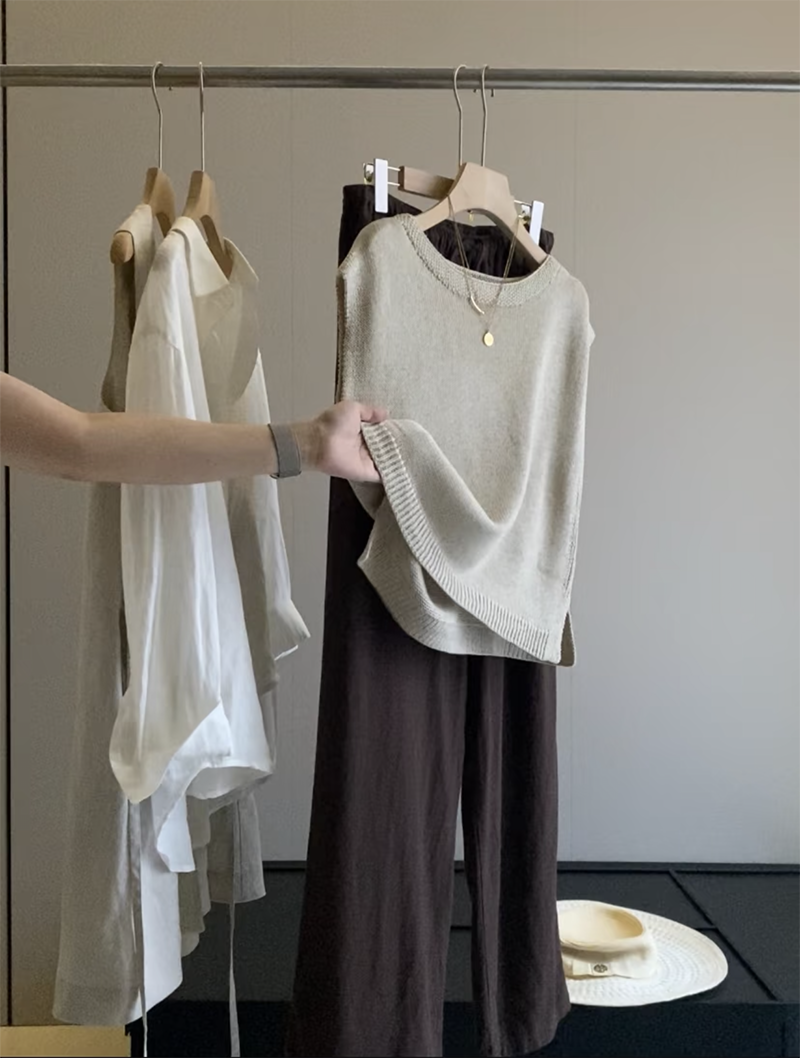 原单大白菜！好看的亚麻天丝针织背心~量极少！