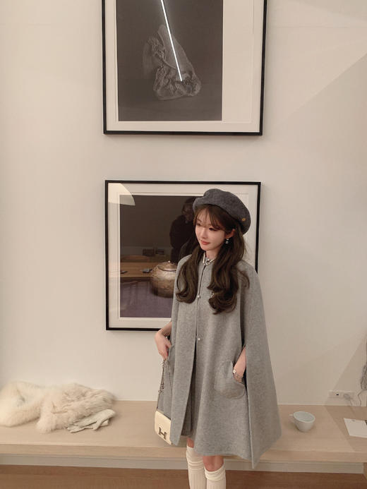 金蘑菇菇 金丝小种 国风斗篷系列/ 新中式温柔风插肩袖宽松大衣 商品图5