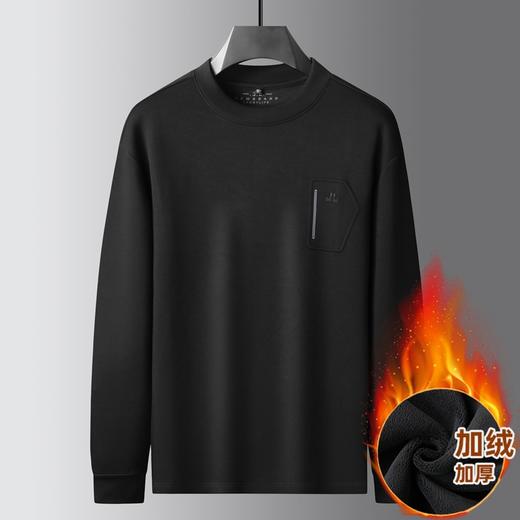 【DK】大依优型大码男士百搭圆领加绒卫衣秋冬新款男青年潮胖加肥加大码圆领加绒长袖T恤男卫衣弹力 商品图8