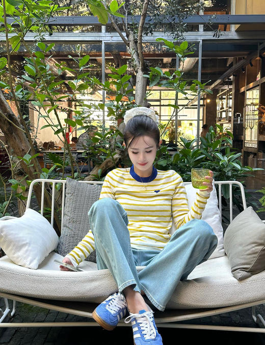 📣【爱心撞色条纹针织衫HJZMCE155】⭐️出口韩国订单 限量1000件无利润活动💎初秋的松弛感的条纹衫，只看一眼就已命定的感觉～ 商品图4