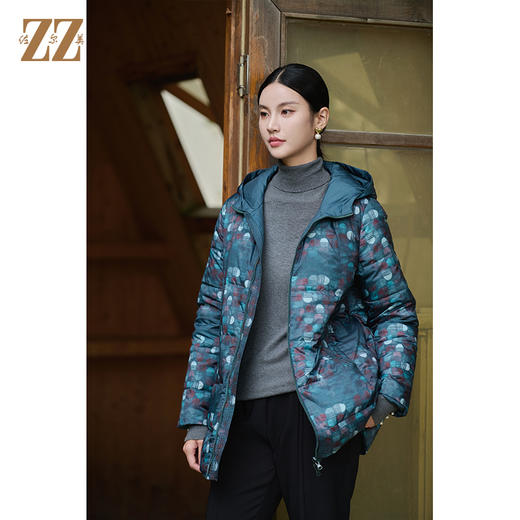 佐尔美冬季新款 双面穿气质连帽羽绒服女M44YY05 商品图2