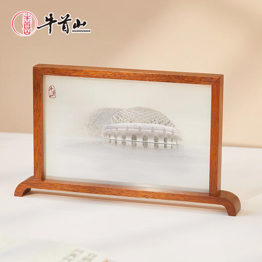 牛首山文创双面苏绣牛首摆台中国特色非遗刺绣送老外伴手礼品礼盒 商品图1