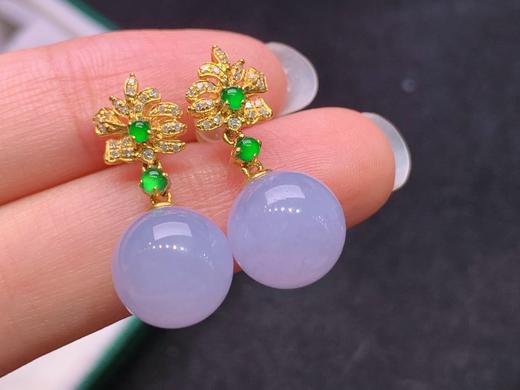 圆珠翡翠耳坠 商品图1