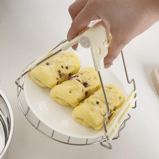 易铂盘夹三件套INS奶油风套装厨具工具必入清单，盘夹+蒸架+提盘器三件套 商品图3