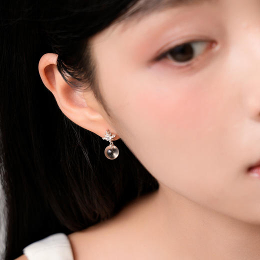 KADER卡蒂罗星芒水晶耳钉925银轻奢小众设计感耳饰生日礼物送女友 送闺蜜 商品图3