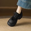 【预售5天】羊翻皮拼接牛皮暴走厚底单鞋复古系带粗跟乐福鞋高跟鞋AD&298-684 商品缩略图3