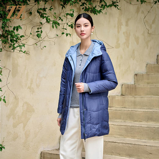 佐尔美冬季新款 双面穿气质百搭羽绒服女新年礼M44YY14 商品图0