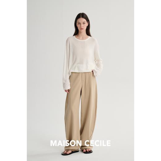 MAISON CECILE 三色/汉麻棉混纺自然肌理通勤松弛感弧形裤 商品图4