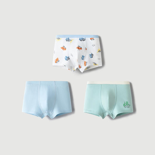 【超模君严选】迷你巴拉儿童内裤男童吸湿速干宝宝印花平角内裤不夹PP 3条装 商品图2