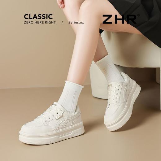 ZHR厚底拼色小白鞋女鞋2025秋季新款增高轻便小个子运动休闲板鞋 商品图5