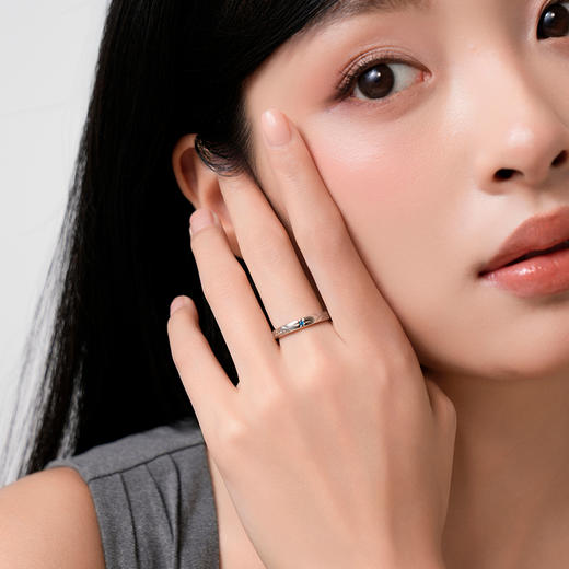 KADER卡蒂罗守护星情侣对戒S925银戒指一对 小众设计感情侣送礼纪 情侣佩戴 商品图4