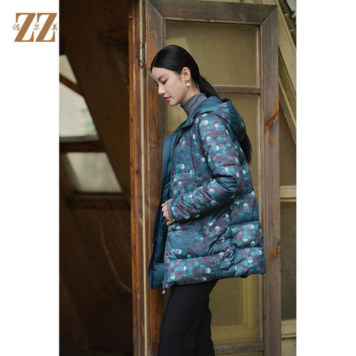 佐尔美冬季新款 双面穿气质连帽羽绒服女M44YY05 商品图1