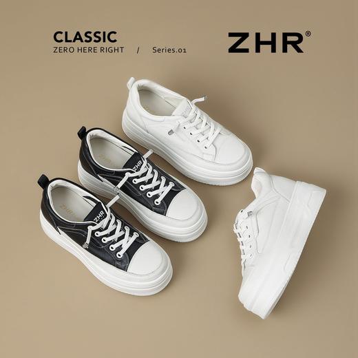 ZHR【6cm】厚底内增高小白鞋春秋新款百搭运动休闲鞋百搭舒适女鞋 商品图3