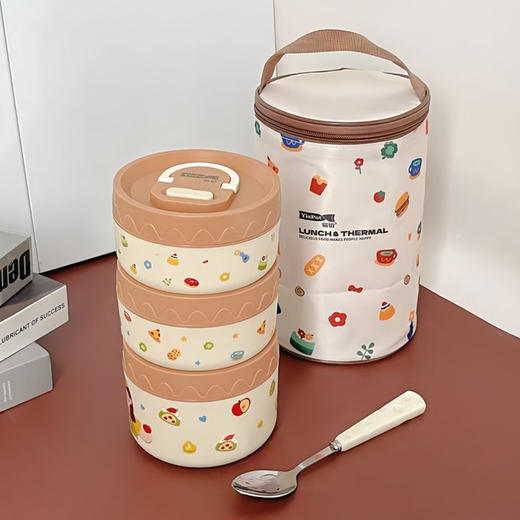 易铂芝士圆饭盒三件套(送芝士勺和保温袋)芝士控狂喜🧀颜值直接封神​ 商品图4