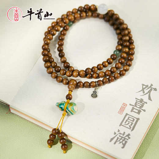 牛首山文创楠木手串搭配大漆葫芦国潮男女士情侣多圈手链节日礼物 商品图4