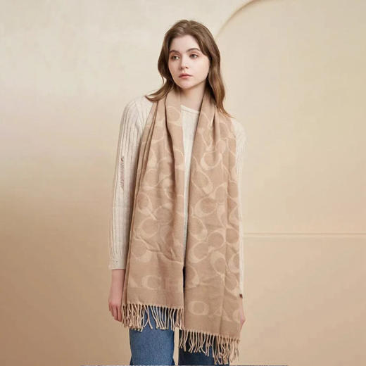 【19:00开抢！！】COACH蔻驰围巾奶茶色基地直邮 商品图2