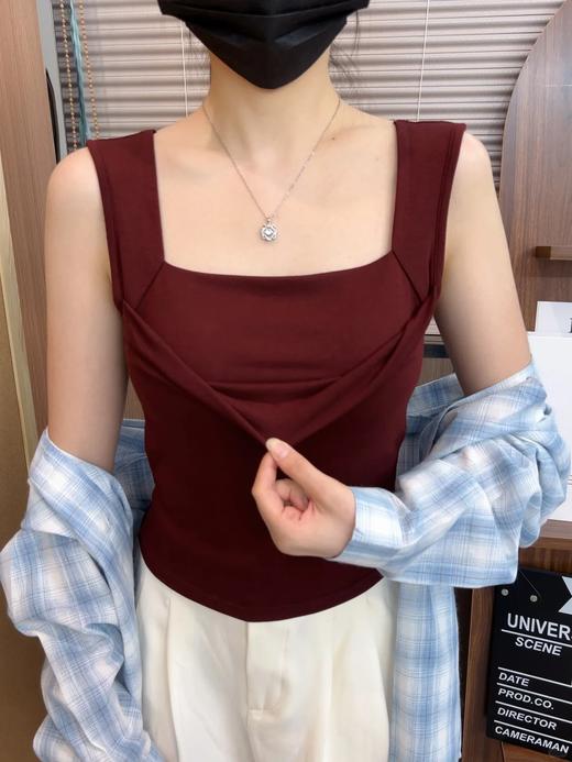 69.9💰得2件！“锁骨天花板”🔥【韩剧女主直角肩一字领背心】肩带加宽有弹力不勒卡，完美遮盖住副乳‼️ 商品图3