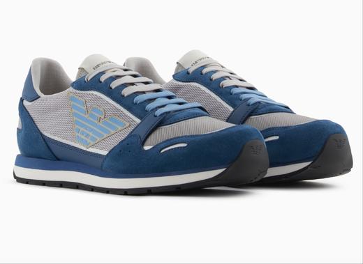 Emporio Armani 男士经典百搭网眼真皮运动休闲鞋 12431 商品图1