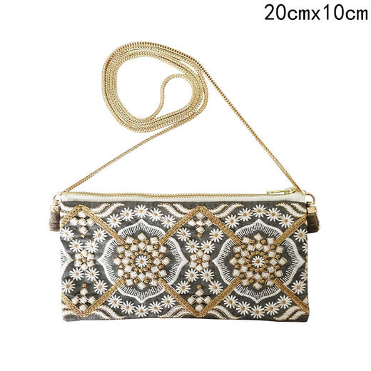 HUJI祤集横版链条斜挎包OrientMarket刺绣天鹅绒 商品图8