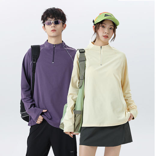 LUCKY DEER/幸运鹿情侣款立领磨毛保暖户外运动长袖 商品图1