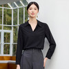 IWY/黑色V领职业衬衫女气质百搭衬衣工装高级感教资面试职业装25B755 商品缩略图1