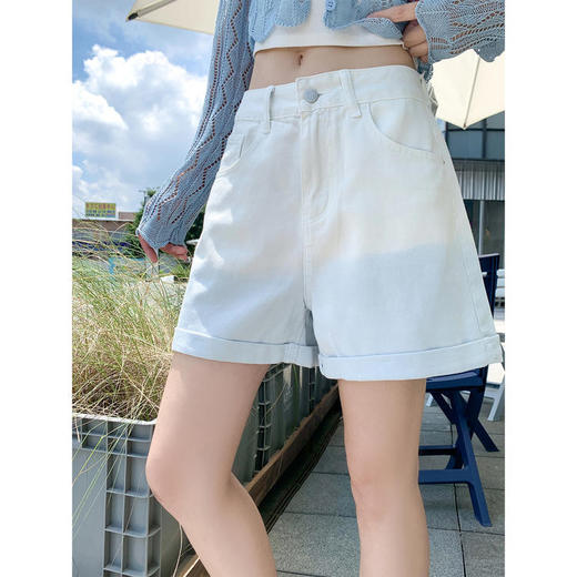 【149元任选2件】最后一波现货！韩版宽松渐变蓝高腰牛仔短裤 商品图0