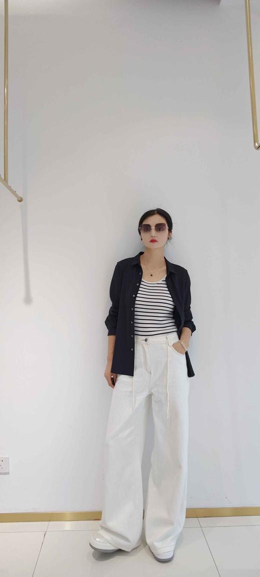 586180新款棉土布阔腿牛仔裤 商品图0