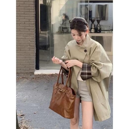 【5-7天发】诺丁山下❗️ 早秋超实用风衣❗️立领设计利落高级，经典A形廓形，恰到好处的中长款长度 商品图2