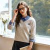 OLrain欧芮儿2025新款学院风V领羊毛混纺针织套头衫修身显瘦上衣 商品缩略图2