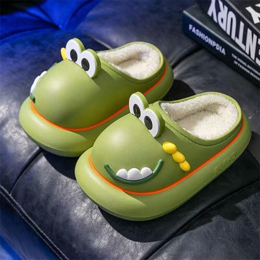 【可拆卸❗️加绒儿童棉拖鞋】亲肤材质，轻盈舒适，卡通萌趣，贴身呵护，外穿毛毛鞋保暖包头新款卡通防水冬季室内包根 商品图2