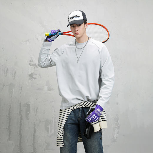 LUCKYDEER/幸运鹿情侣都市运动户外日系速干卫衣潮流时尚长袖T恤 商品图1