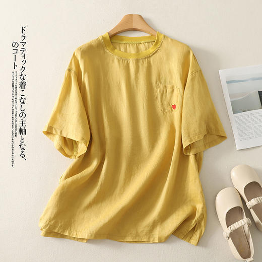 GYH 1887宽松版复古圆领短袖上衣T恤 商品图3