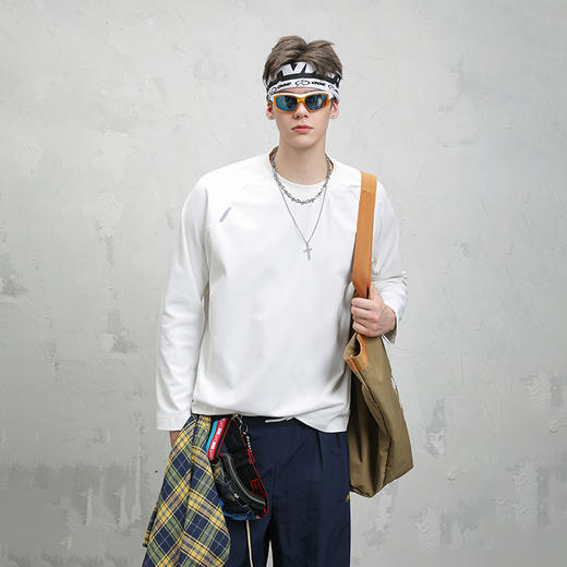 LUCKYDEER/幸运鹿情侣都市运动户外日系速干卫衣潮流时尚长袖T恤 商品图0