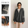 OLrain欧芮儿2025新款秋慵懒休闲费尔岛落肩袖灰色连帽卫衣外套女 商品缩略图1