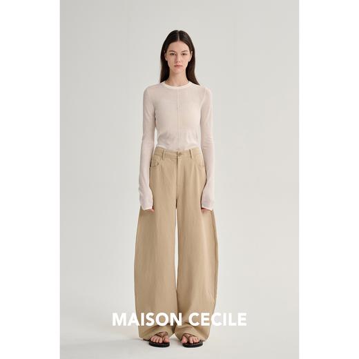 MAISON CECILE 三色/汉麻棉混纺自然肌理通勤松弛感弧形裤 商品图1