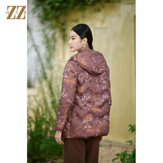 佐尔美冬季新款 气质时尚双面穿连帽羽绒服女M44YY06 商品图4