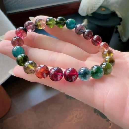 8.5mm单圈浓颜彩虹碧玺手串 商品图3