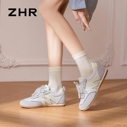ZHR则则小清新甜美少女感休闲德训鞋蝴蝶结珍珠扣饰可拆卸AK239 商品图2