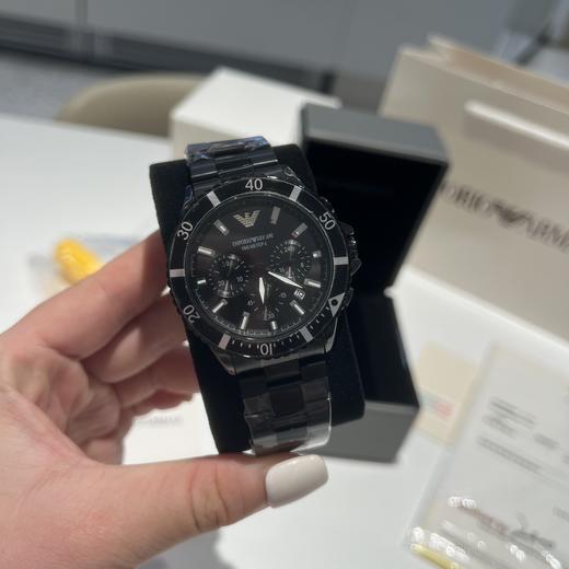 G349阿M尼 腕表 石英机芯 陶瓷表带 43mm 黑色表盘 男表 商品图0