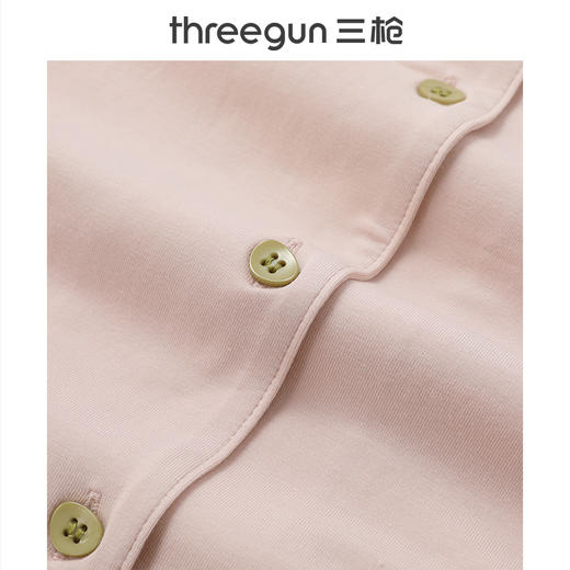 Threegun三枪 柔棉翻领开襟女士家居套-T80090D02 商品图3