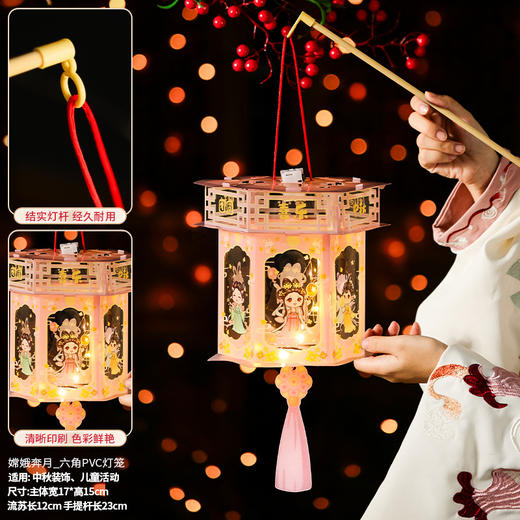 【中秋节灯笼挂饰】新款幼儿园 儿童手提透明古风宫灯兔子花灯手工diy  商品图14
