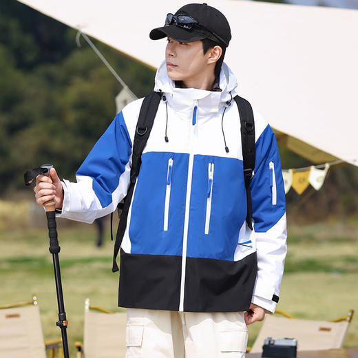 LUCKY DEER/幸运鹿情侣款防风防泼水拼色羽绒三合一冲锋衣 商品图3