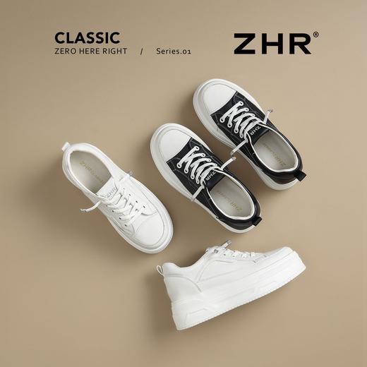 ZHR【6cm】厚底内增高小白鞋春秋新款百搭运动休闲鞋百搭舒适女鞋 商品图4