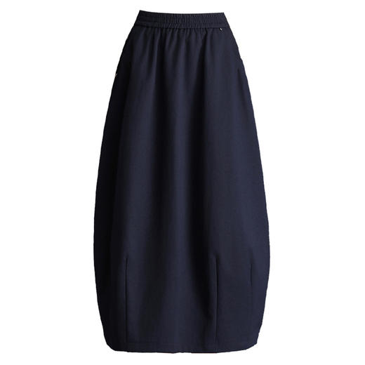 QYM 2588-Y花苞灯笼裙松紧高腰半身裙时尚口袋中长裙 商品图4